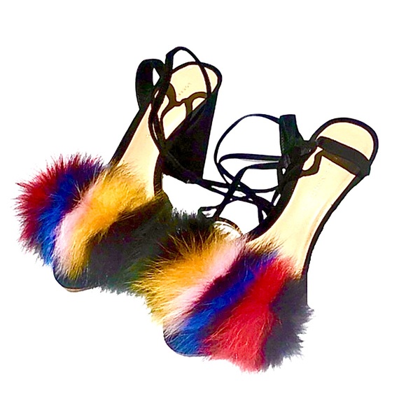 Loeffler Randall Black Nicolette Fox Fur-Trimmed - Picture 2 of 10